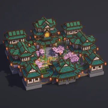 Japanese Temple Blue Roof